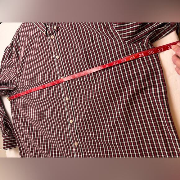 OLD Navy Men's XXL Vtg Holiday Plaid 100% Cotton Button Down Business Shirt - Picture 8 of 11